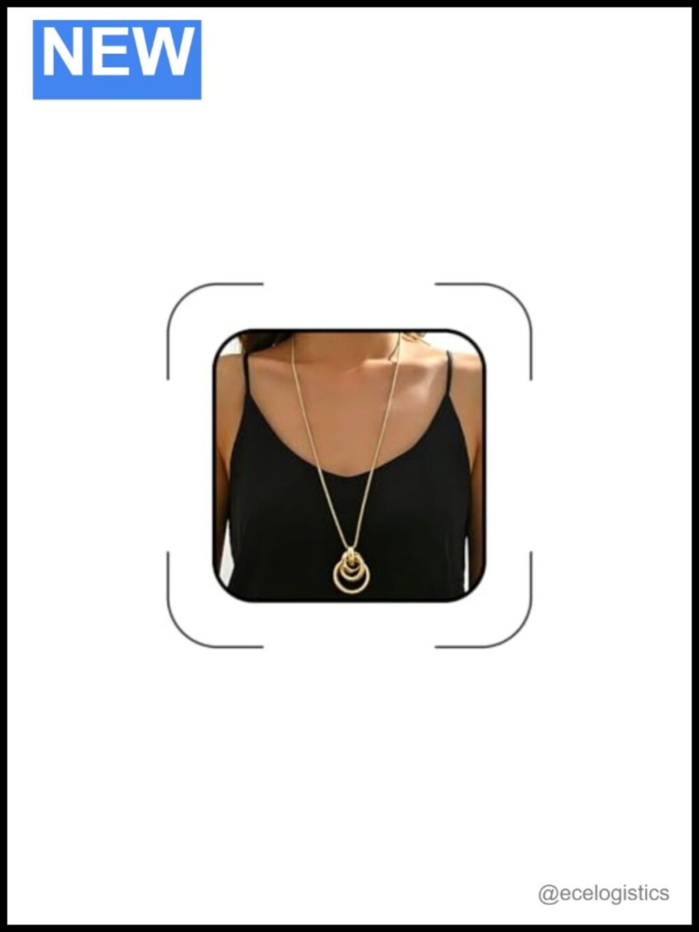 Chunky Long Pendant Necklace Statement Geometric Gold Knot Jewelry